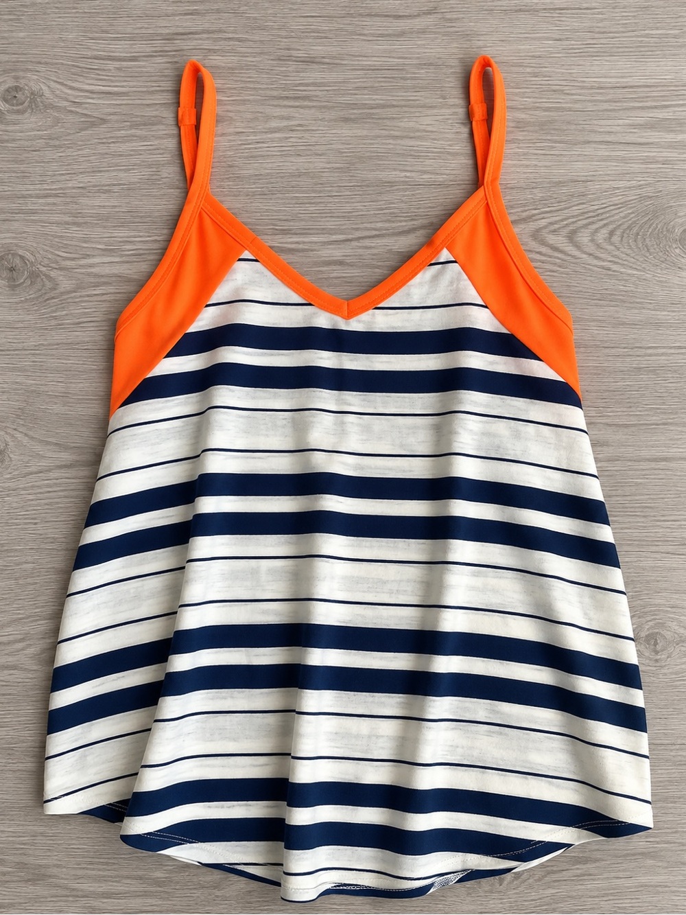 Striped Polyester Tank w/ Neon Trim